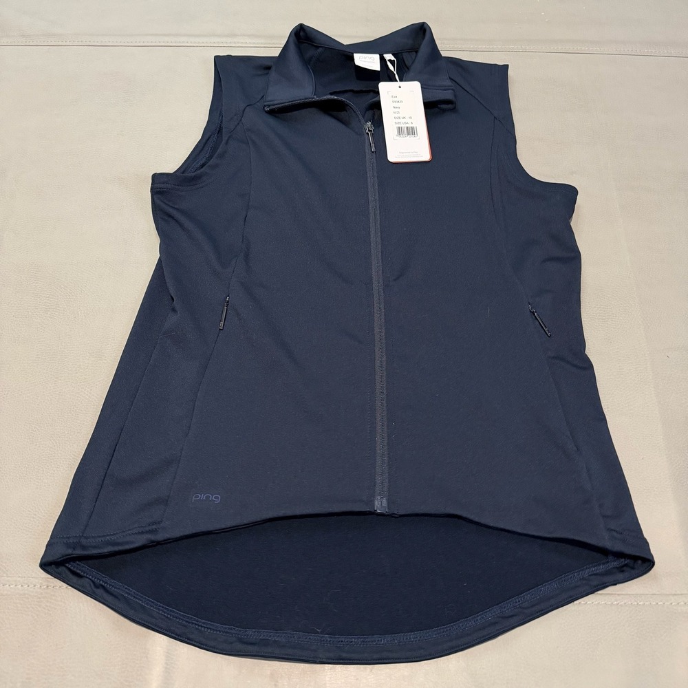 NEW Ping Eva Golf Vest Navy SensorWarm Zip Performance Jacket Activewear 6-5954